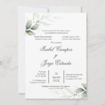 Spanish Greenery Wedding Invitation