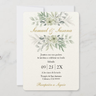 Spanish Greenery Wedding Invitation