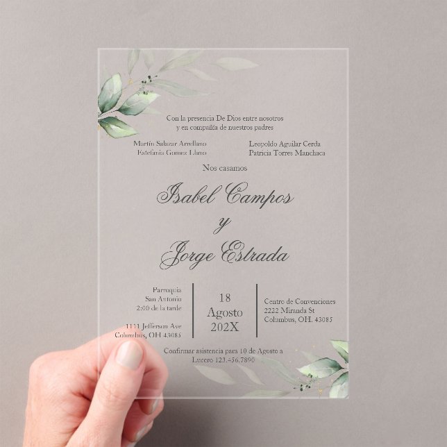 Spanish Greenery Wedding Invitation (Insitu (Handheld))