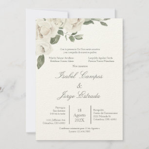 Spanish Greenery Wedding Invitation