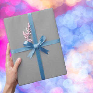 Spanish Grey Solid Colour Wrapping Paper