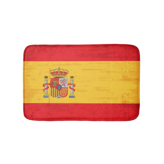 Spanish grunge flag bath mat (Front)