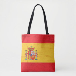 Spanish grunge flag tote bag