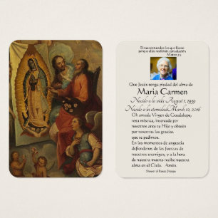 Spanish Guadalupe Mary Funeral Prayer  Holy Card