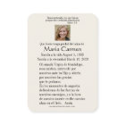 Spanish Guadalupe Mary Funeral Prayer  Holy Card