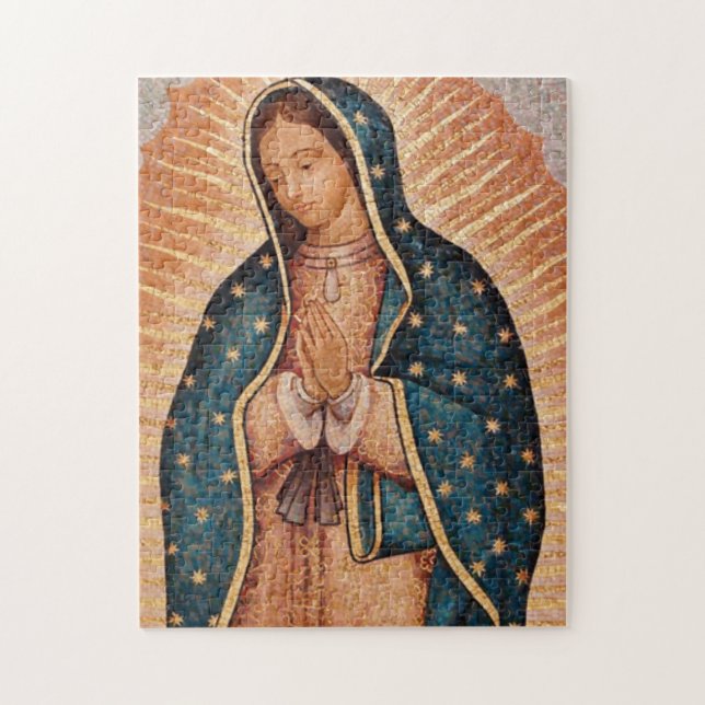 Spanish Guadalupe Mary Funeral Prayer Holy Jigsaw Puzzle (Vertical)