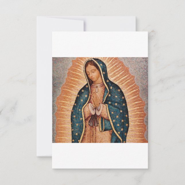 Spanish Guadalupe Mary Funeral Prayer Holy Save The Date (Front)