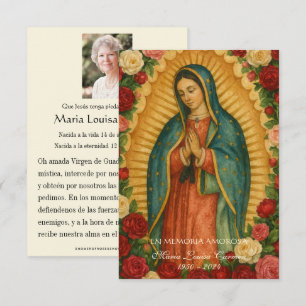 Spanish Guadalupe Photo Funeral Prayer Holy Card