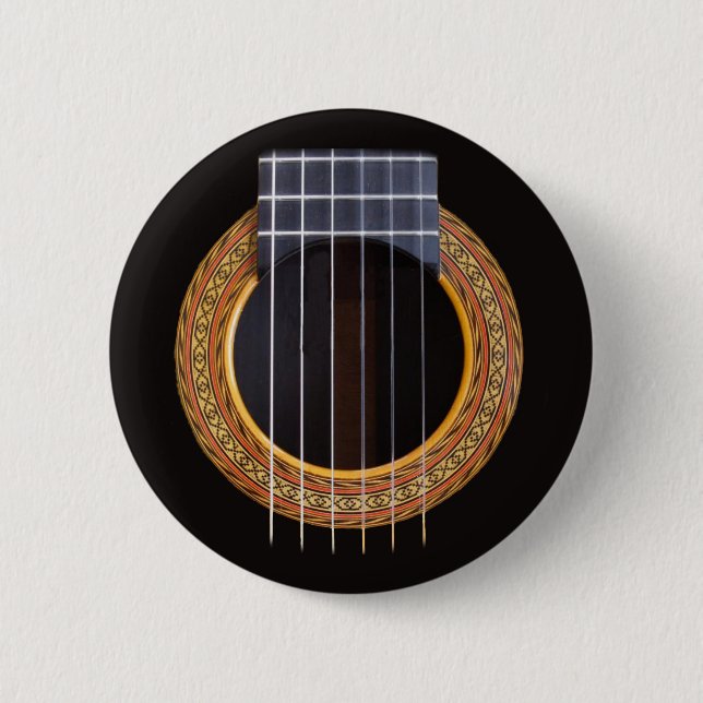 Spanish Guitar Hole 6 Cm Round Badge (Front)