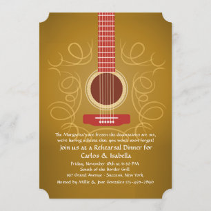 Spanish Guitar Rehearsal Dinner Invitation