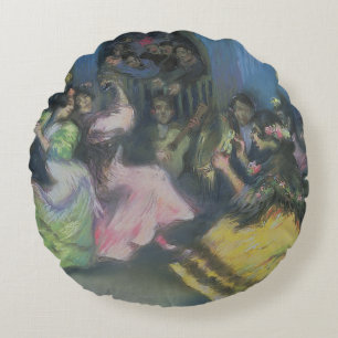 Spanish Gypsy Dancers, 1898 Round Cushion