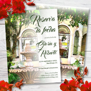 Spanish, Hacienda Mexican Wedding Save The Date Invitation