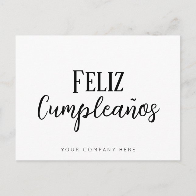 Spanish Happy Birthday Business Real Estate Postcard (Front)