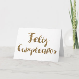 Spanish Happy Birthday, Glitter, Feliz Cumpleanos Card