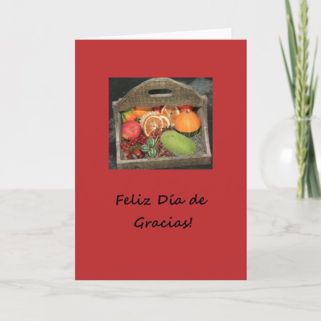 spanish happy  thanksgiving autumn fruits holiday card (Front)