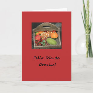 spanish happy  thanksgiving autumn fruits holiday card