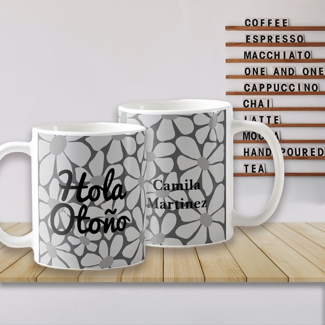 Spanish Hello Autumn Fall Vibes Personalise Coffee Mug (Creator Uploaded)