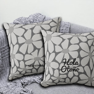 Spanish Hello Autumn Fall Vibes Personalise Cushion