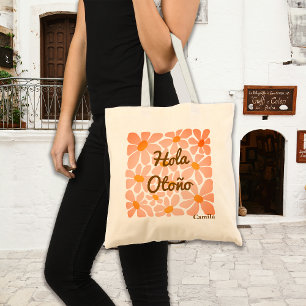 Spanish Hello Autumn Fall Vibes Personalise Tote Bag