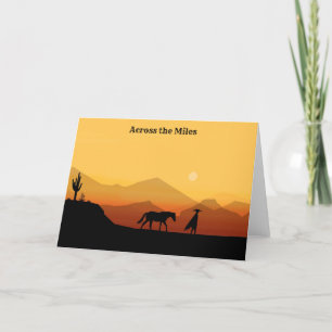 Spanish Horse and Man Silhouette Greeting Card