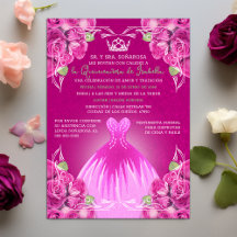 SPANISH HOT PINK ROSES QUINCEAÑERA |