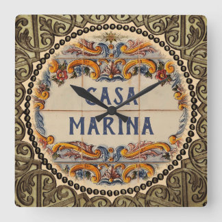 Spanish House Sign (text customisable) Clock