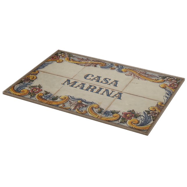 Spanish House Sign (text customisable)  Cutting Board (Corner)