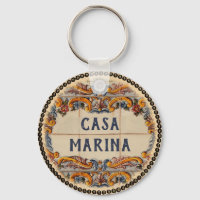 Spanish House Sign (text customisable) Keychain