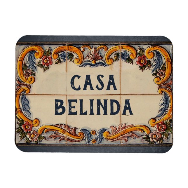 Spanish House Sign (text customisable) Magnet (Horizontal)