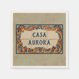 Spanish House Sign (text customisable) Napkin