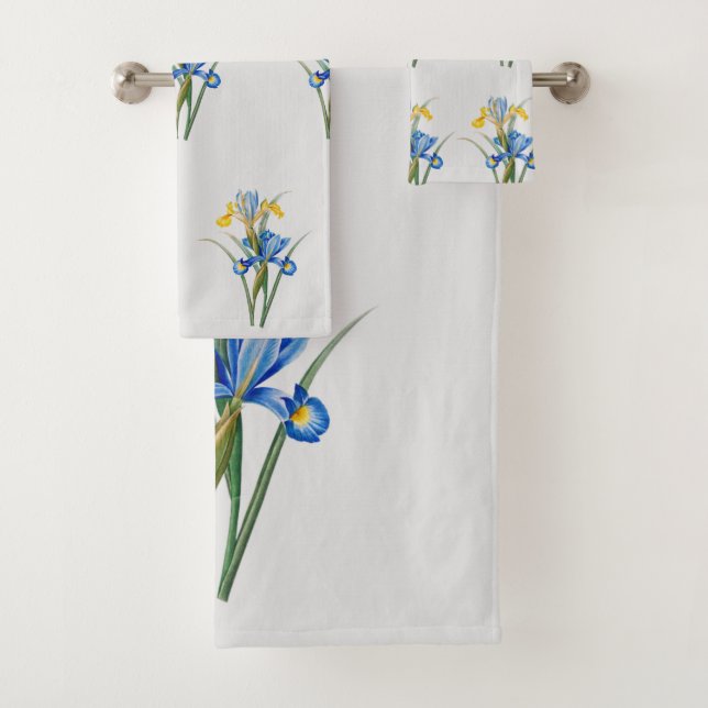 Spanish iris by Pierre-Joseph Redouté Bath Towel Set (Insitu)