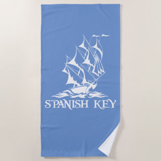Spanish Key Beach Towel - White Logo