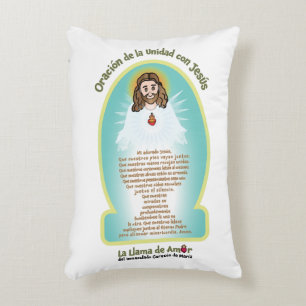 Spanish Kids FOL Mama Mary Icon + Unity Prayer  Decorative Cushion