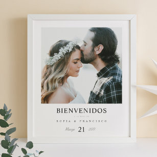 Spanish Language Bienvenidos Photo Wedding Welcome Poster