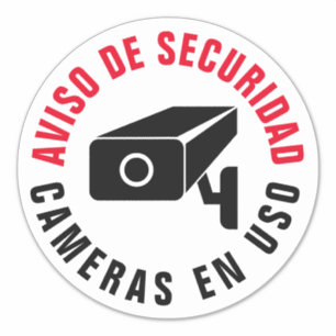 Spanish Language Camera Security Notice Warning