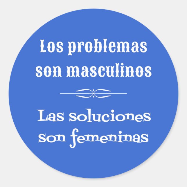 Spanish language learning grammar quote blue classic round sticker (Front)