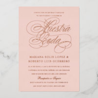 Spanish Language Nuestra Boda Rose Gold