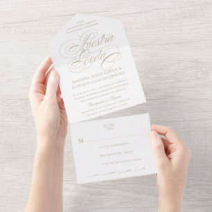 Spanish Language Nuestra Boda Tan Wedding All In One Invitation