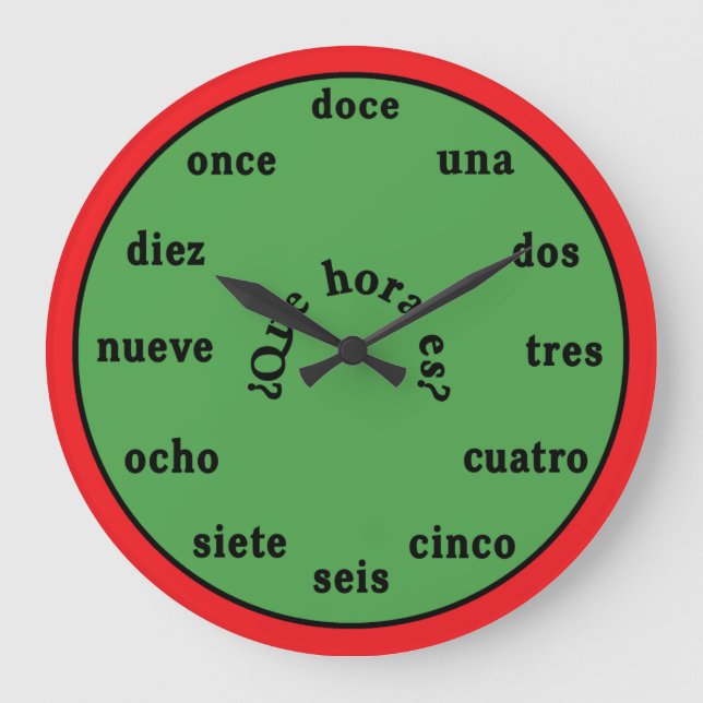 Spanish Language Wall Clock (Front)