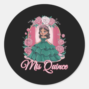 Spanish Latina 15th Birthday Party Quinceanera Mis Classic Round Sticker