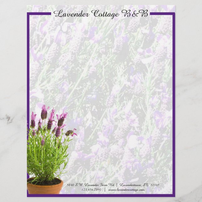 Spanish Lavender Custom Letterhead (Front)