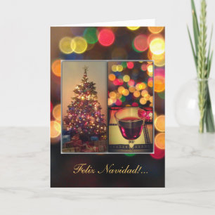 Spanish: luces navideñas -Christmas lights Holiday Card