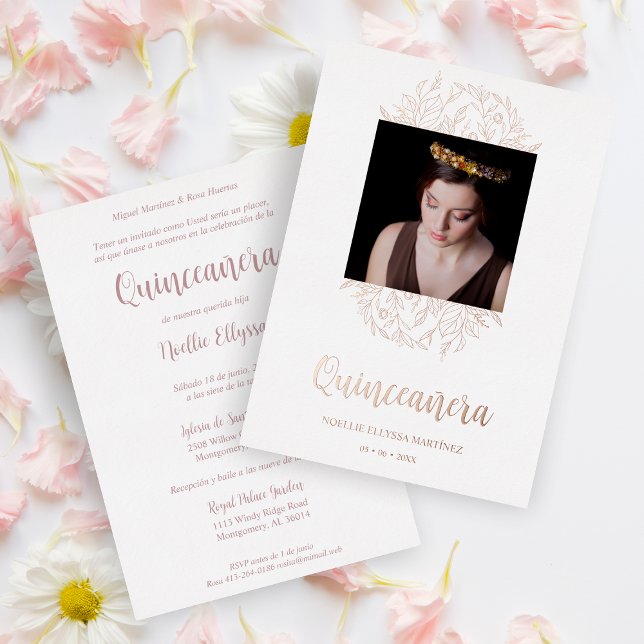 Spanish Luxury Wildflowers Frame Quinceañera Photo (Creator Uploaded)