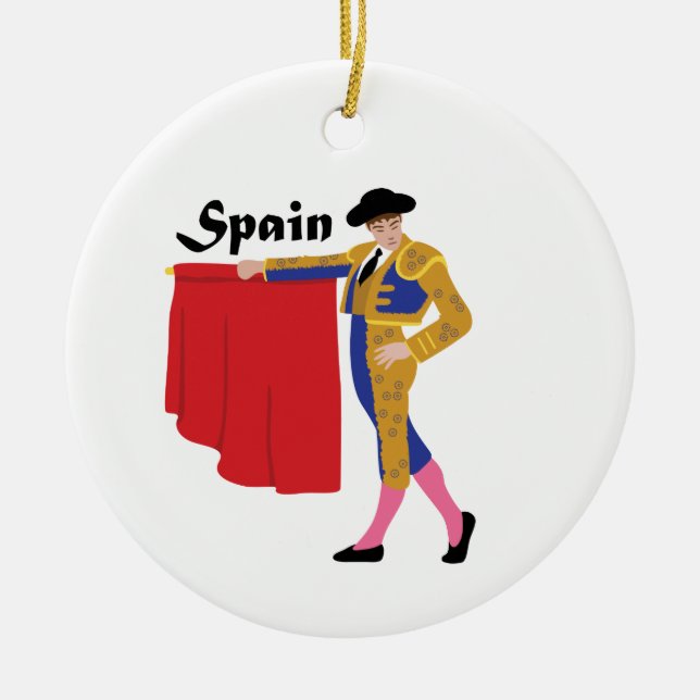 Spanish Man Ceramic Tree Decoration (Front)