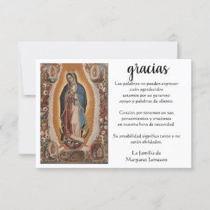 Spanish Mary Guadalupe Thank You Condolence