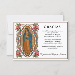 Spanish Mary Guadalupe Thank You Condolence