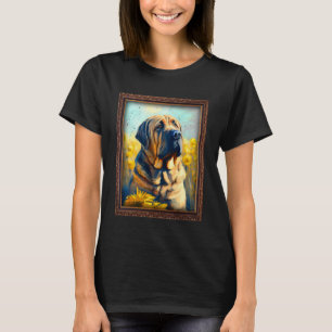 Spanish Mastiff Painting Sunflower Flower Mum Wome T-Shirt