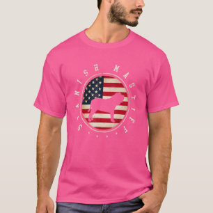 Spanish Mastiff Usa Flag 4th July Dog Mum Dad T-Shirt
