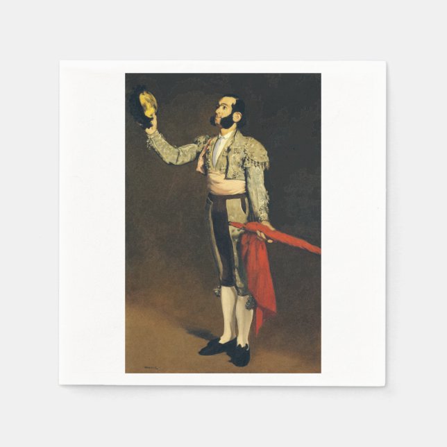 Spanish Matador by Edouard Manet Napkin (Front)