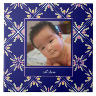 Spanish Mediterranean Pattern Custom Photo Tile